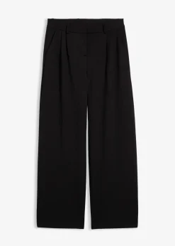 bonprix Hosen|Bekleidung·Kleider^Bundfaltenhose aus Viskose-Mix schwarz