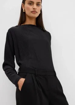 bonprix Hosen|Bekleidung·Kleider^Bundfaltenhose aus Viskose-Mix schwarz