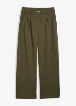 bonprix Bekleidung·Kleider|Hosen^Bundfaltenhose aus Viskose-Mix dunkeloliv