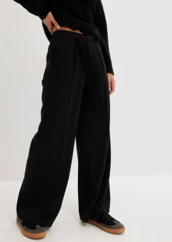 bonprix Bekleidung·Kleider|Hosen^Bundfaltenhose aus Viskose-Mix schwarz
