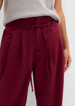 bonprix Bekleidung·Kleider|Hosen^Bundfaltenhose mit Bindeband dunkelbeere