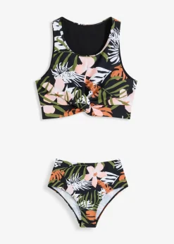 bonprix Nachhaltigere Materialien|Bikinis^Bustier Bikini (2-tlg.Set) schwarz floral