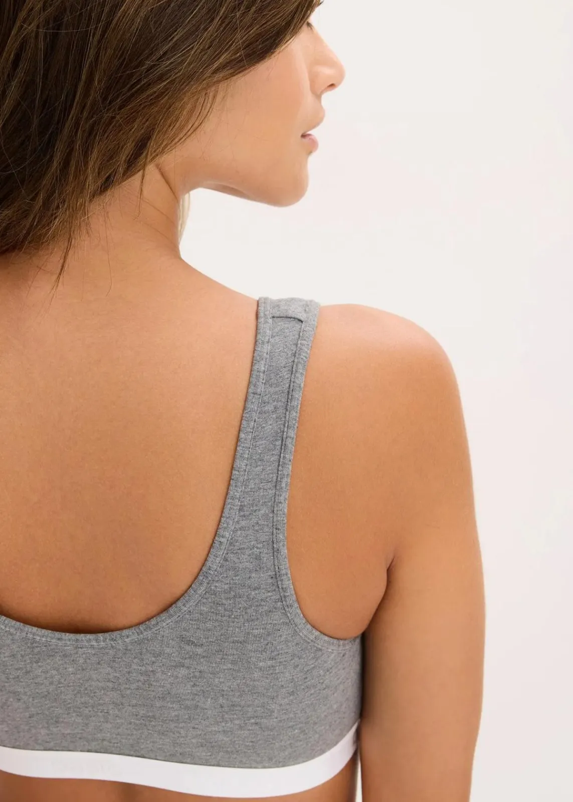 bonprix Wäsche·Baumwollunterwäsche|Nachhaltigere Materialien^Bustier mit Bio-Baumwolle grau meliert