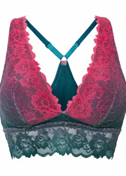 bonprix Nachhaltigere Materialien|Bhs^Bustier mit zarter Spitze im Farbverlauf petrolgrün/pinklady