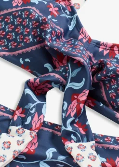 bonprix Nachhaltigere Materialien|Bikinis^Bustier-Bikini in Wickeloptik (2-tlg.Set) blau/rosa bedruckt