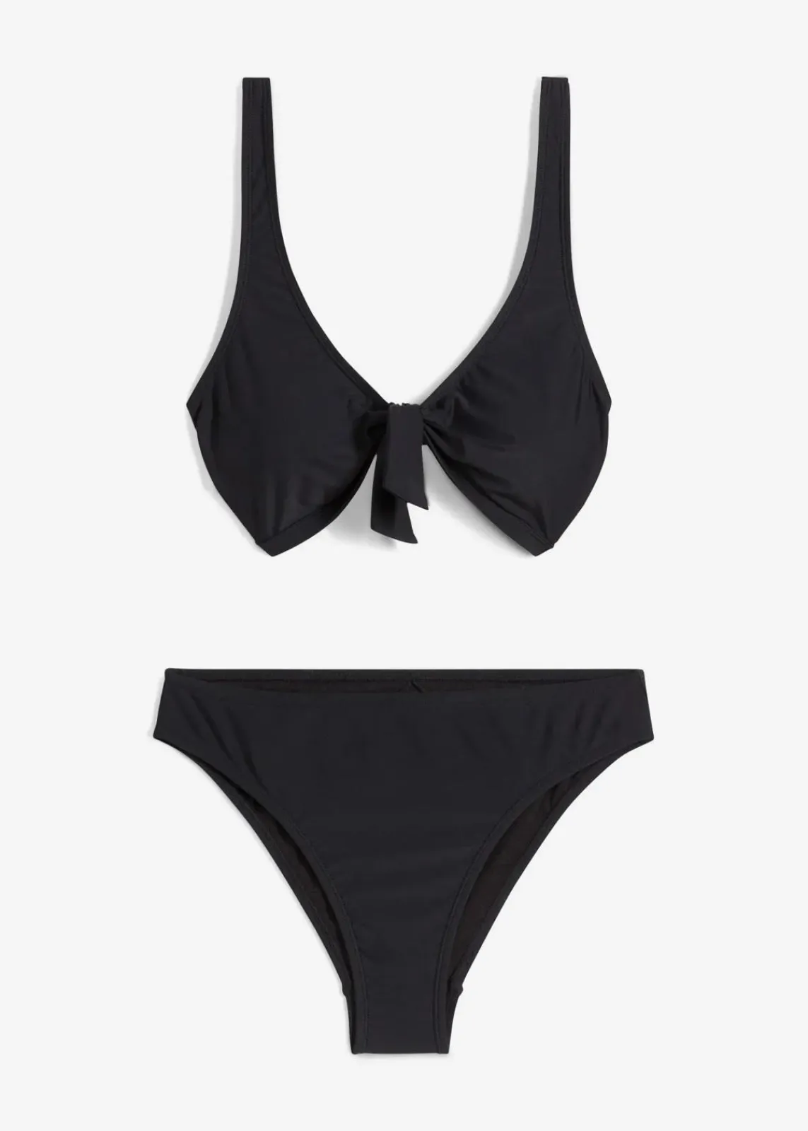 bonprix Nachhaltigere Materialien|Bikinis^Bustier-Bikini mit Bindeband (2-tlg.Set) schwarz
