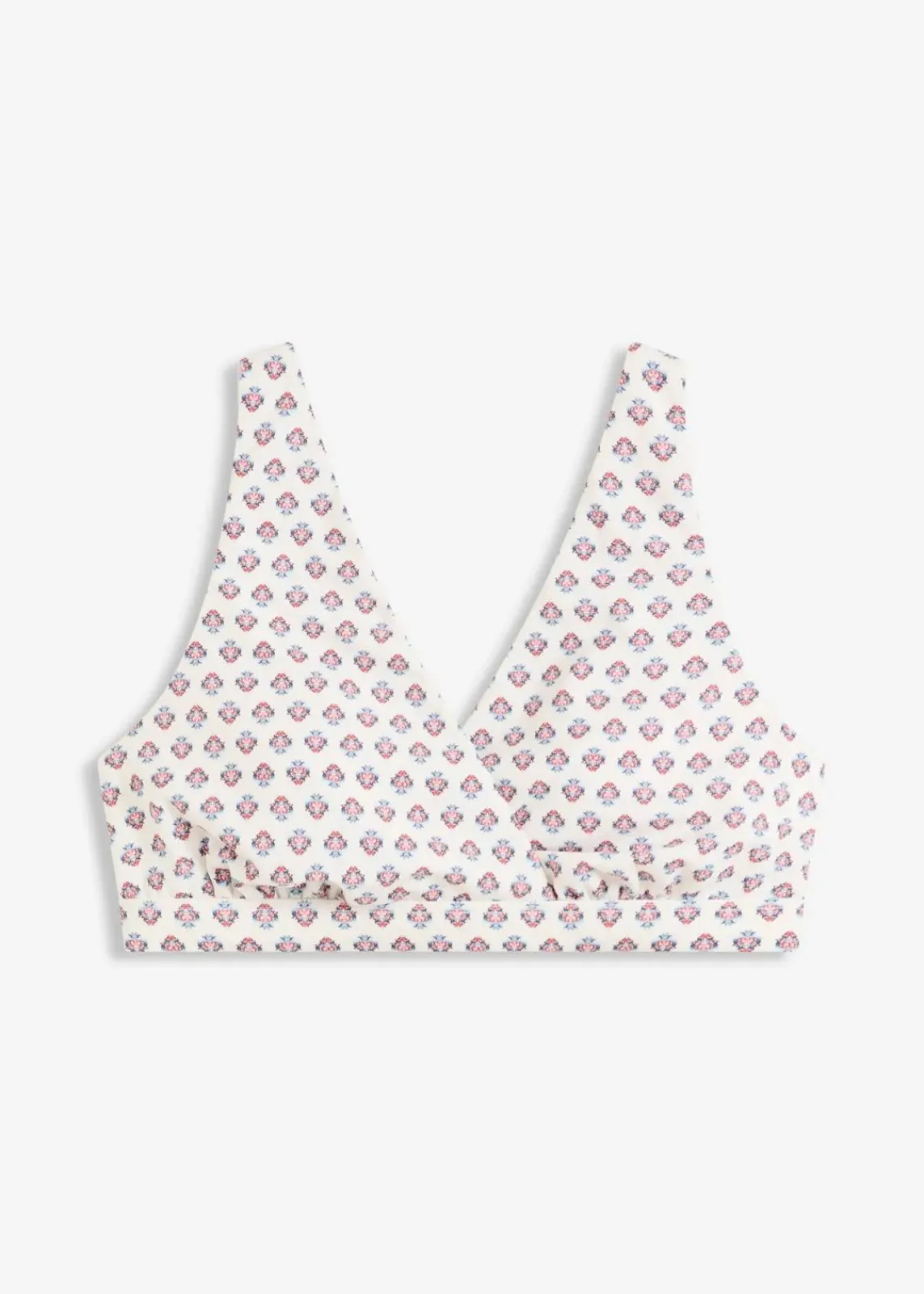bonprix Mix & Match|Bikinis^Bustier-Bikinioberteil mit V-Ausschnitt wollweiß/blau bedruckt