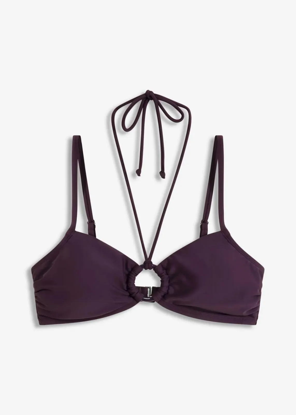 bonprix Nachhaltigere Materialien|Mix & Match^Bustier-Bikinioberteil mit Ringdetail dunkellila