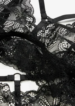 bonprix Wäsche·Erotikwäsche|Erotikwäsche^Bustier+Panty ouvert (2-tlg.Set) schwarz
