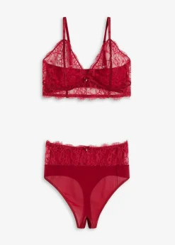 bonprix Wäsche·Erotikwäsche|Wäsche·Bhs^Bustier+Taillenstring ouvert (2-tlg.Set) abendrot