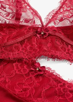 bonprix Wäsche·Erotikwäsche|Wäsche·Bhs^Bustier+Taillenstring ouvert (2-tlg.Set) abendrot