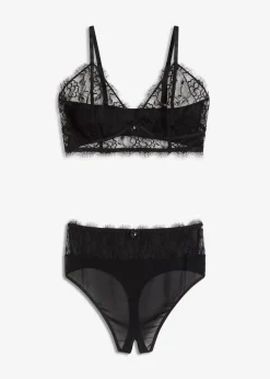 bonprix Bhs|Erotikwäsche^Bustier+Taillenstring ouvert (2-tlg.Set) schwarz