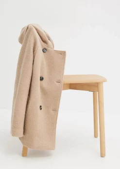 bonprix Bekleidung·Hosen|Jacken & Mäntel^Cabanjacke aus kuscheligem Bouclé khakibeige