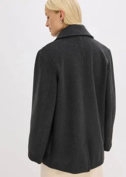bonprix Jacken & Mäntel|Bekleidung·Hosen^Cabanjacke in Wolloptik schiefergrau meliert