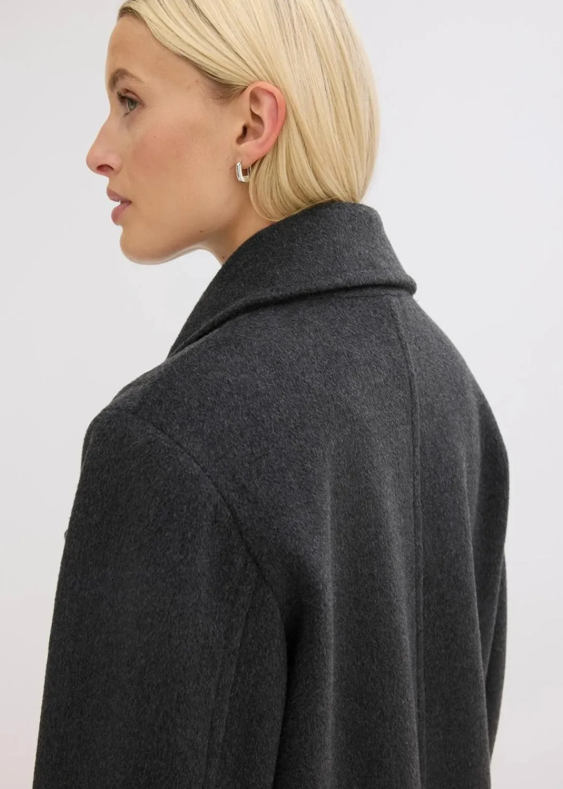 bonprix Jacken & Mäntel|Bekleidung·Hosen^Cabanjacke in Wolloptik schiefergrau meliert