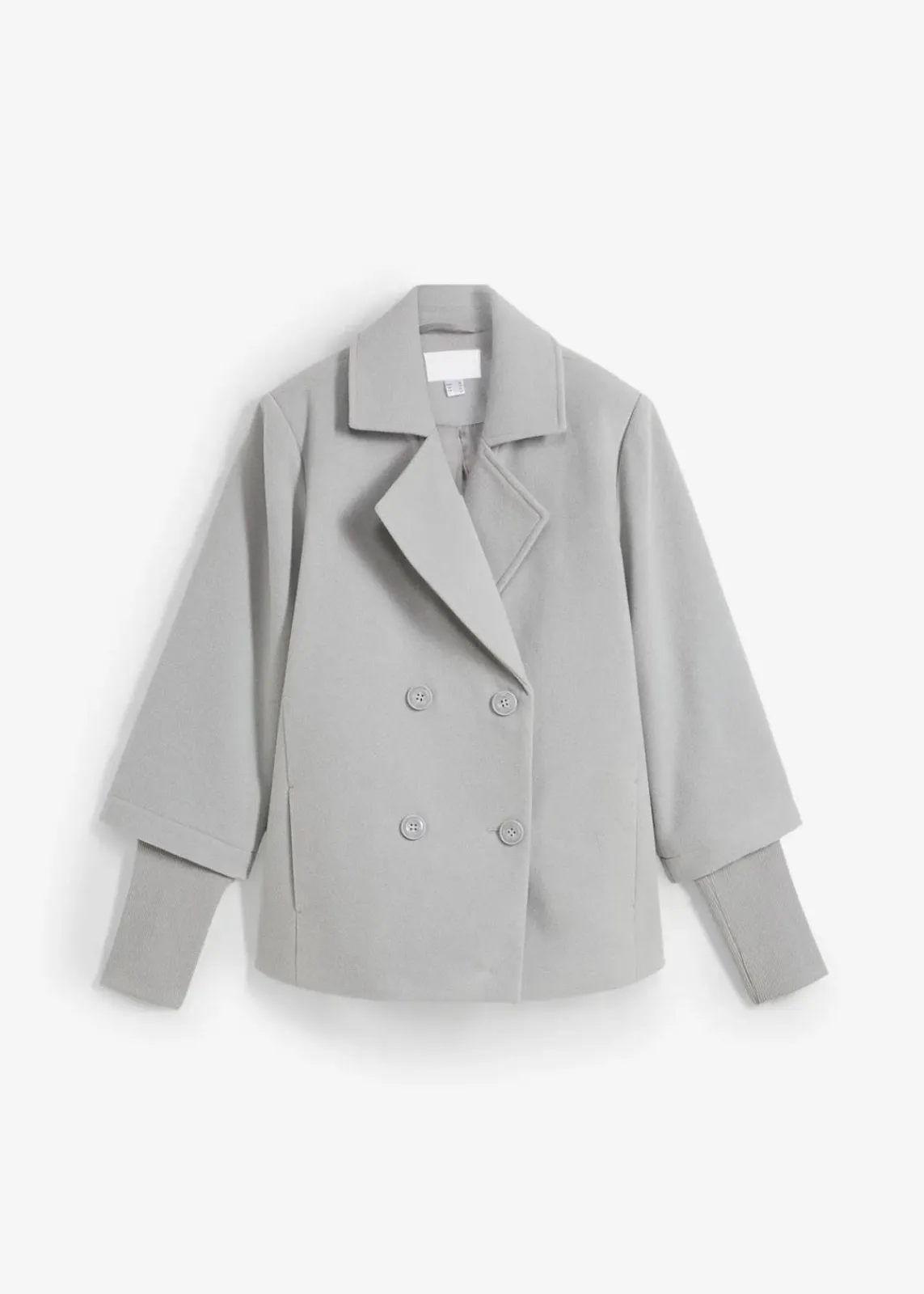 bonprix Jacken & Mäntel|Bekleidung·Hosen^Cabanjacke mit Strickärmeln schattengrau