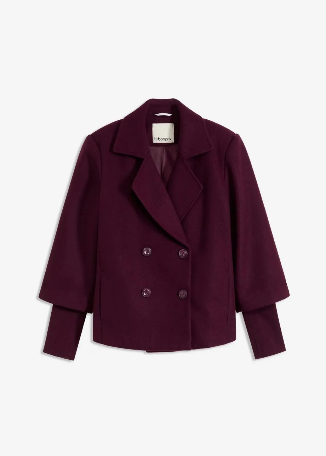 bonprix Jacken & Mäntel|Bekleidung·Hosen^Cabanjacke mit Strickärmeln weinrot