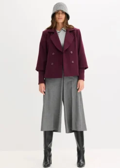 bonprix Jacken & Mäntel|Bekleidung·Hosen^Cabanjacke mit Strickärmeln weinrot