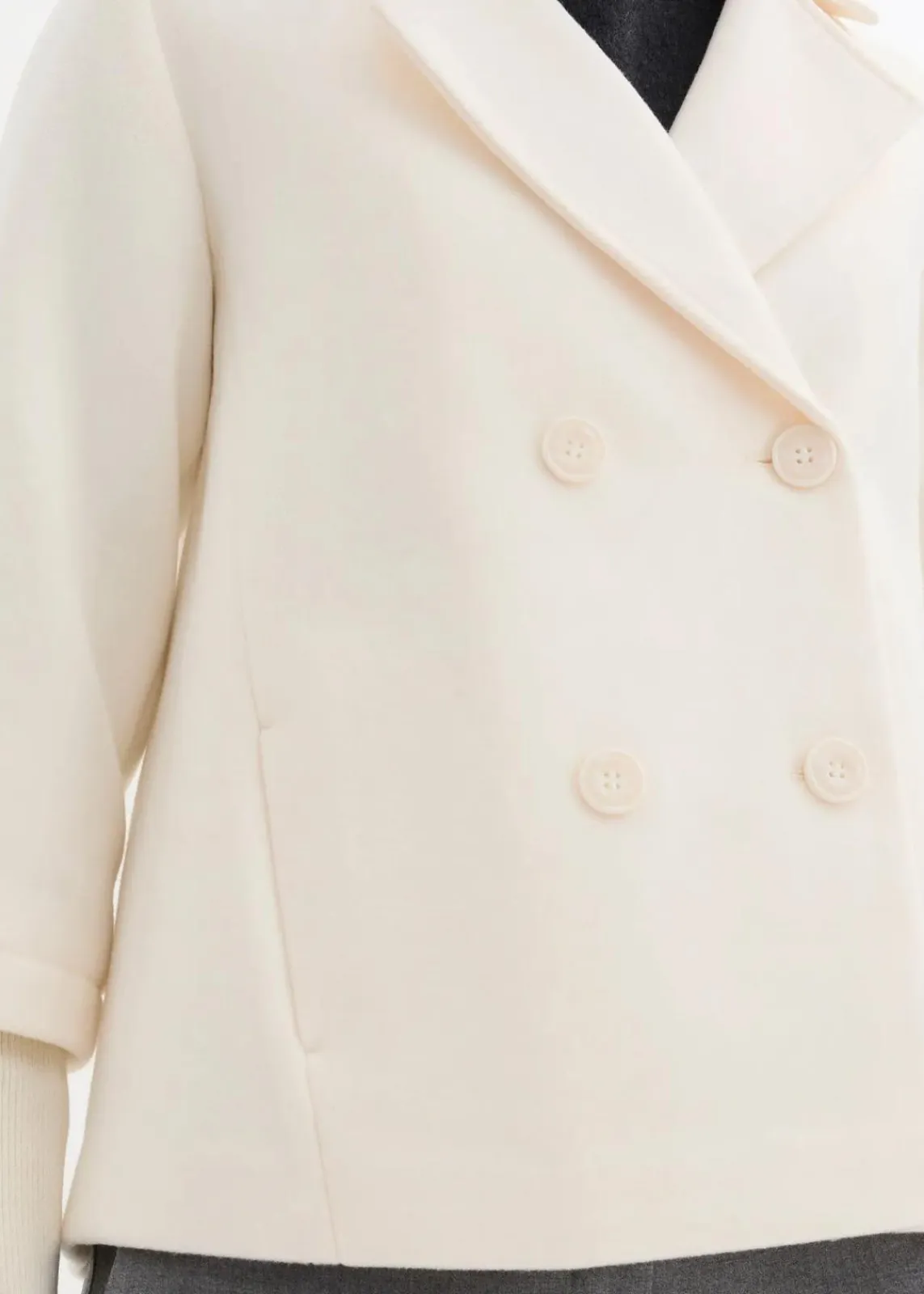 bonprix Bekleidung·Hosen|Jacken & Mäntel^Cabanjacke mit Strickärmeln naturbeige