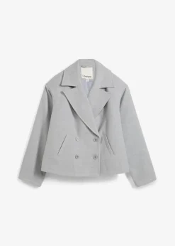 bonprix Bekleidung·Hosen|Jacken & Mäntel^Cabanjacke, Wollimitat hellgrau meliert