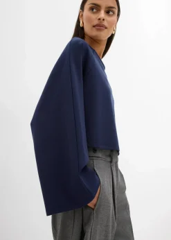 bonprix Shirts & Tops^Cape-Langarmshirt dunkelblau