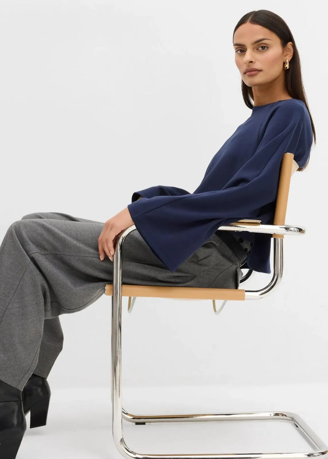 bonprix Shirts & Tops^Cape-Langarmshirt dunkelblau