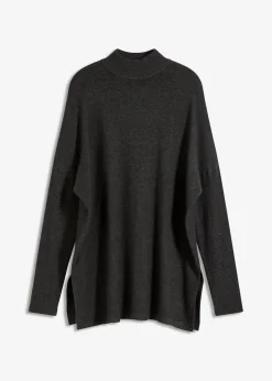 bonprix Pullover & Strickjacken|Strickmode^Cape-Pullover aus aus softem Viskose-Mix anthrazit meliert meliert
