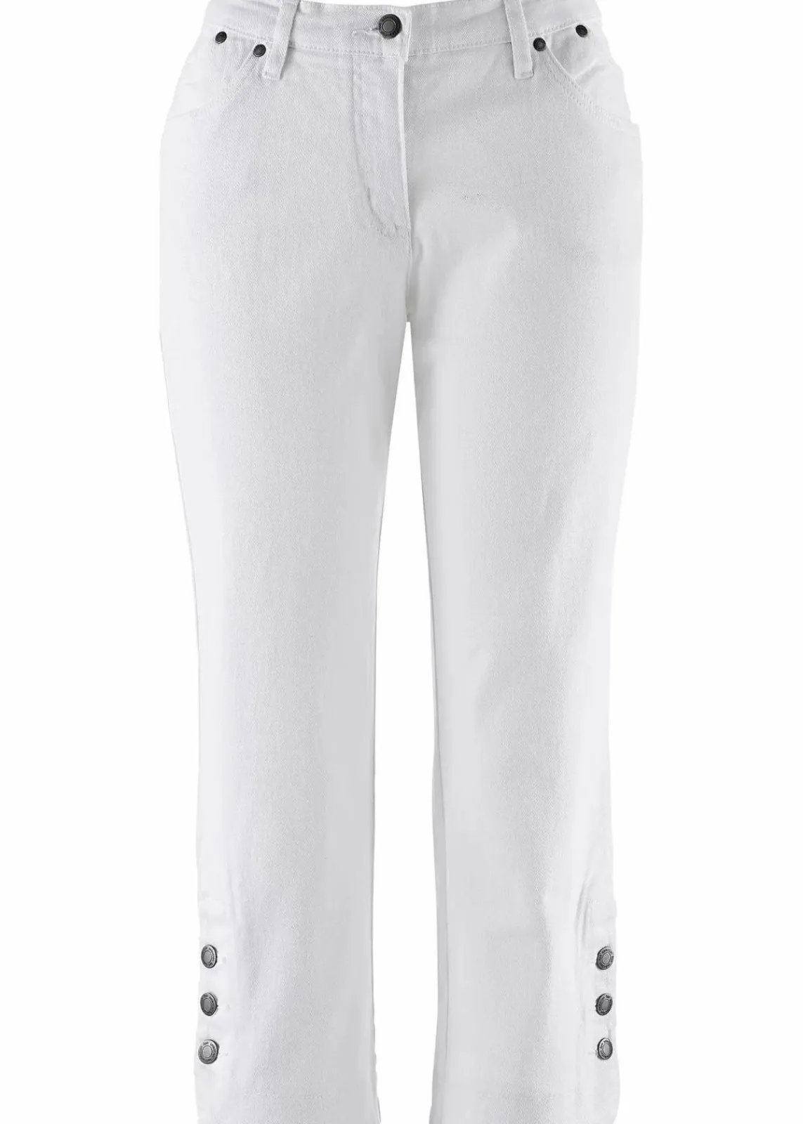 bonprix Jeans|Bekleidung·Shirts & Tops^Capri Jeans Mid Waist white denim