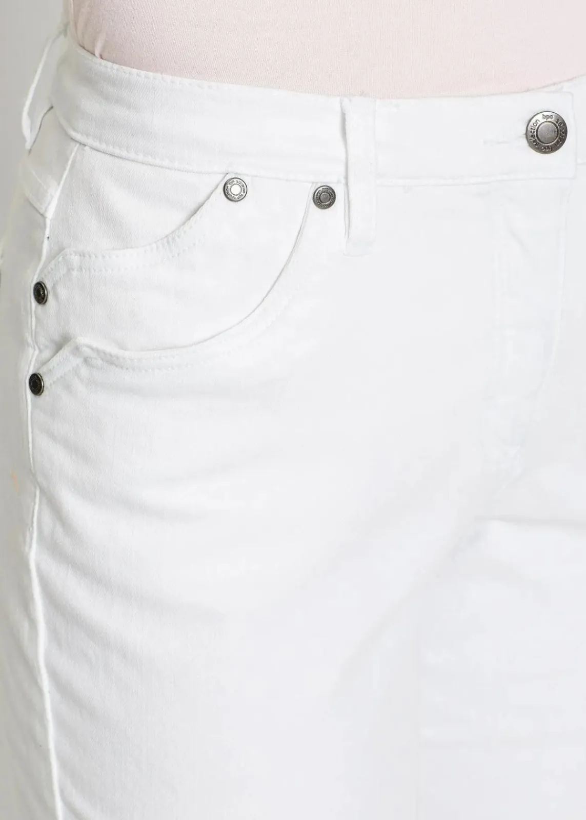 bonprix Jeans|Bekleidung·Shirts & Tops^Capri Jeans Mid Waist white denim