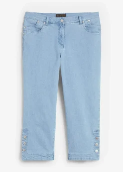 bonprix Jeans|Bekleidung·Shirts & Tops^Capri Jeans Mid Waist blue bleached