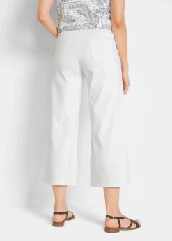 bonprix Bekleidung·Shirts & Tops|Jeans^Capri Jeans Mid Waist, (2er Pack) eisblau denim + weiss