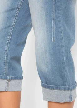 bonprix Bekleidung·Shirts & Tops|Jeans^Capri Slim Fit Jeans, Mid Waist blue stone