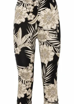 bonprix Hosen^Capri-Hose schwarz/beige floral