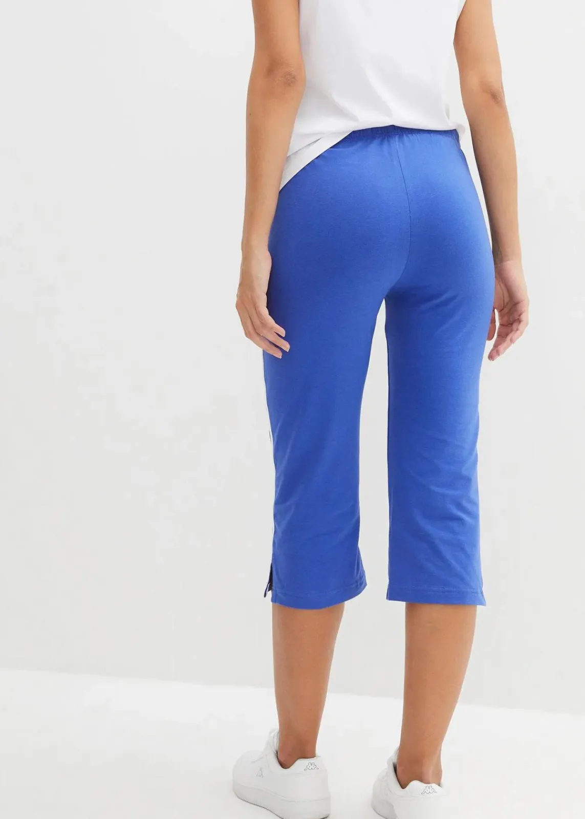 bonprix Hosen|Sportbekleidung^Capri-Hose aus Baumwolle mit Stretch (2er Pack) edelsteinblau + schwarz