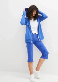 bonprix Hosen|Sportbekleidung^Capri-Hose aus Baumwolle mit Stretch (2er Pack) edelsteinblau + schwarz