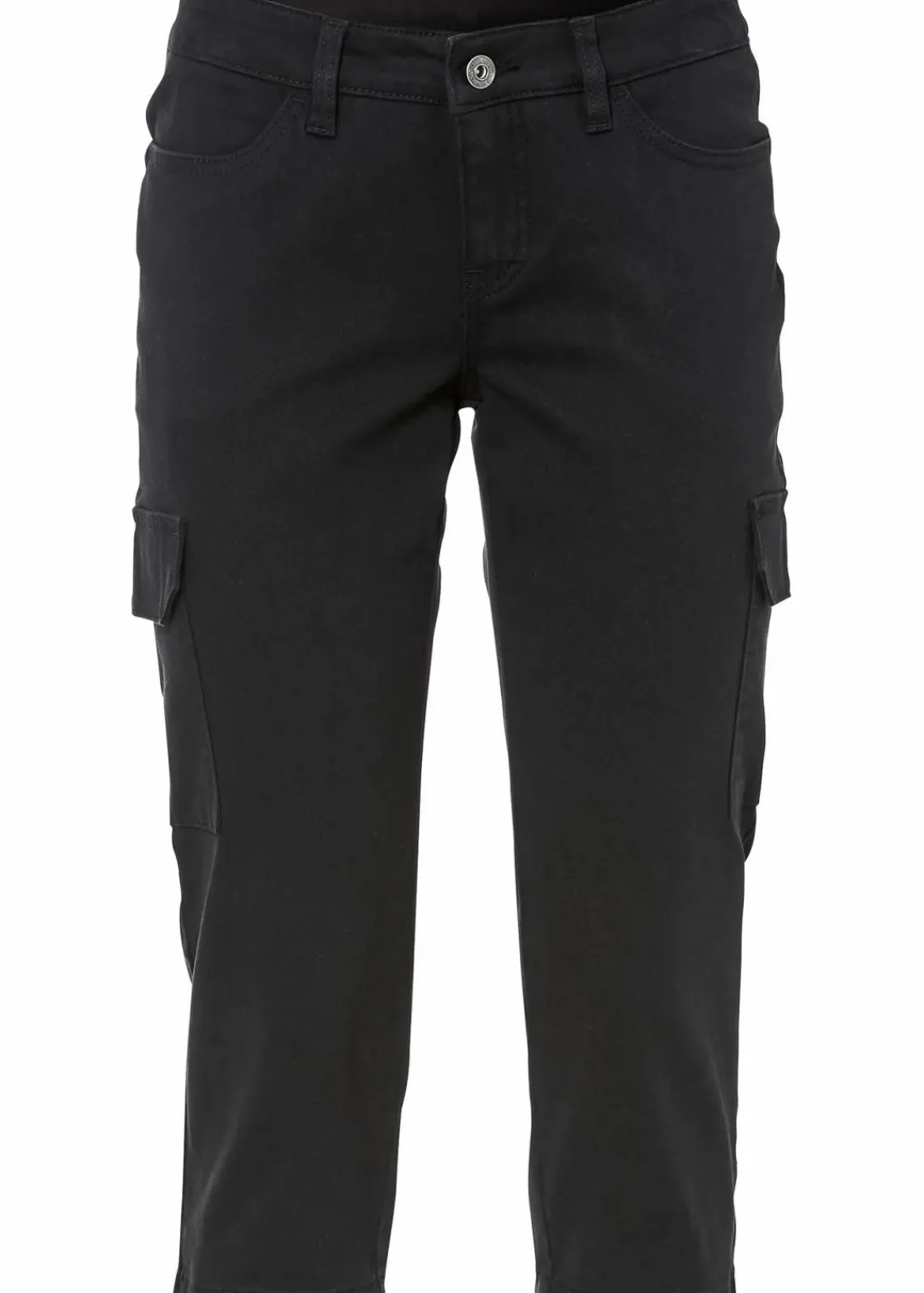 bonprix Hosen^Capri-Hose aus elastischem Baumwoll-Mix schwarz