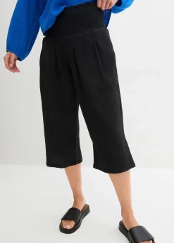 bonprix Bekleidung·Kleider|Hosen^Capri-Hose aus softem Musselin schwarz