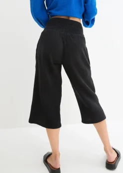 bonprix Bekleidung·Kleider|Hosen^Capri-Hose aus softem Musselin schwarz