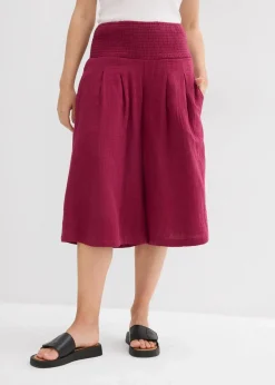 bonprix Hosen|Bekleidung·Kleider^Capri-Hose aus softem Musselin rhododendronrot