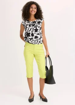 bonprix Hosen|Bekleidung·Kleider^Capri-Hose mit Bequembund zitrusgelb