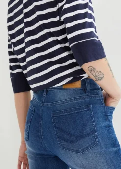 bonprix Bekleidung·Shirts & Tops|Jeans^Capri-Jeans Slim, Mid Waist (2er Pack) blau denim+dunkelblau denim used