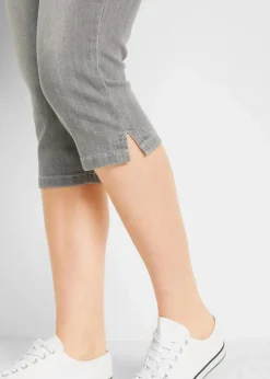 bonprix Bekleidung·Shirts & Tops|Jeans^Capri-Komfort-Stretch-Jeans, 2-er Pack hellgrau+schwarz used