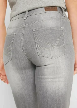 bonprix Bekleidung·Shirts & Tops|Jeans^Capri-Komfort-Stretch-Jeans, 2-er Pack hellgrau+schwarz used