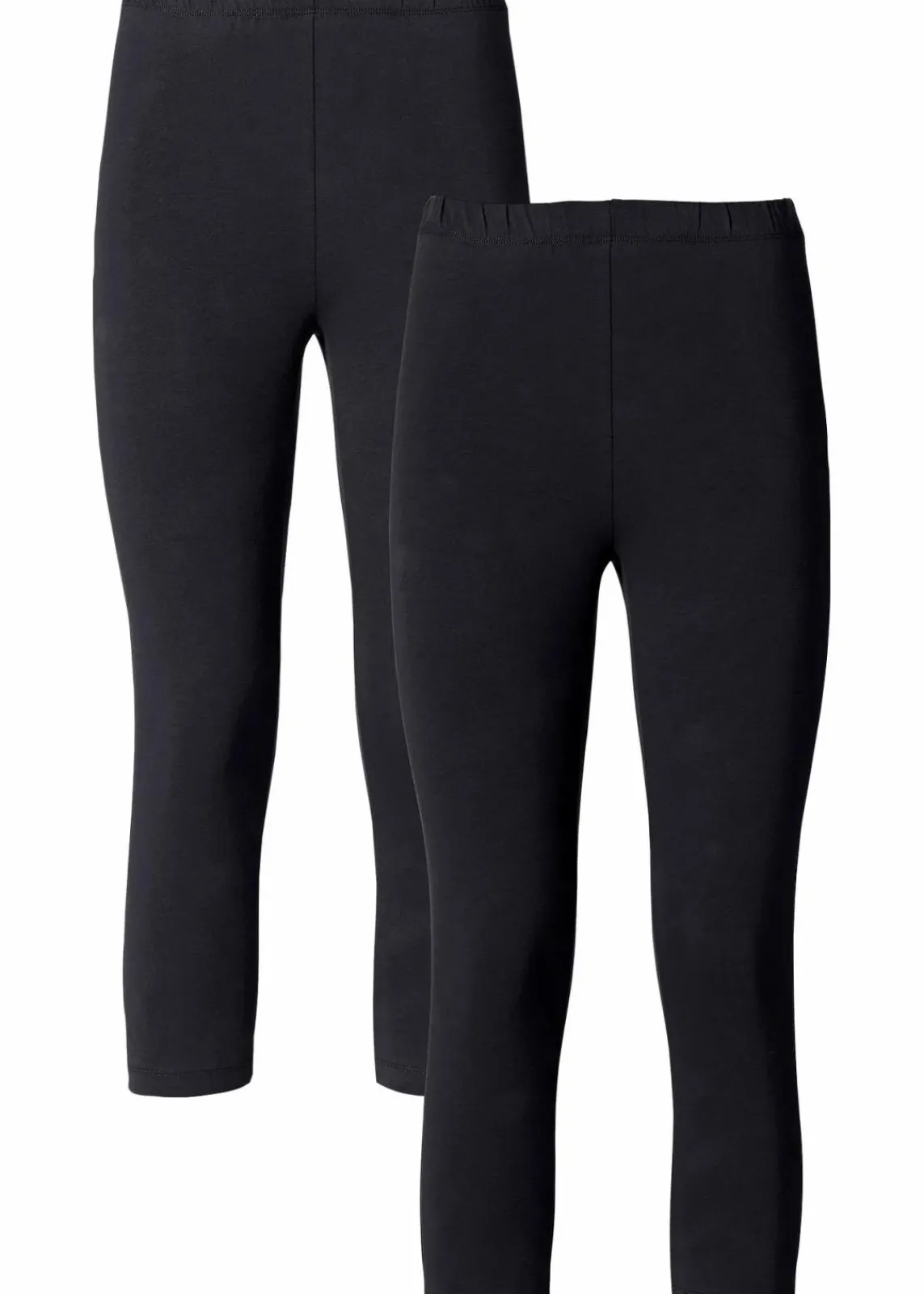 bonprix Hosen|Basics^Capri-Leggings (2er-Pack) schwarz+schwarz