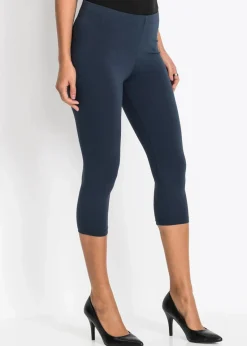bonprix Hosen|Basics^Capri-Leggings (2er-Pack) dunkelblau+türkis