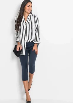 bonprix Hosen|Basics^Capri-Leggings (2er-Pack) dunkelblau+türkis