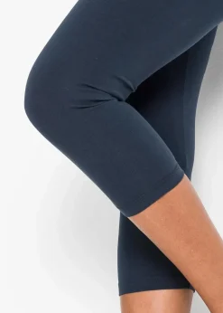 bonprix Hosen|Basics^Capri-Leggings (2er-Pack) dunkelblau+türkis