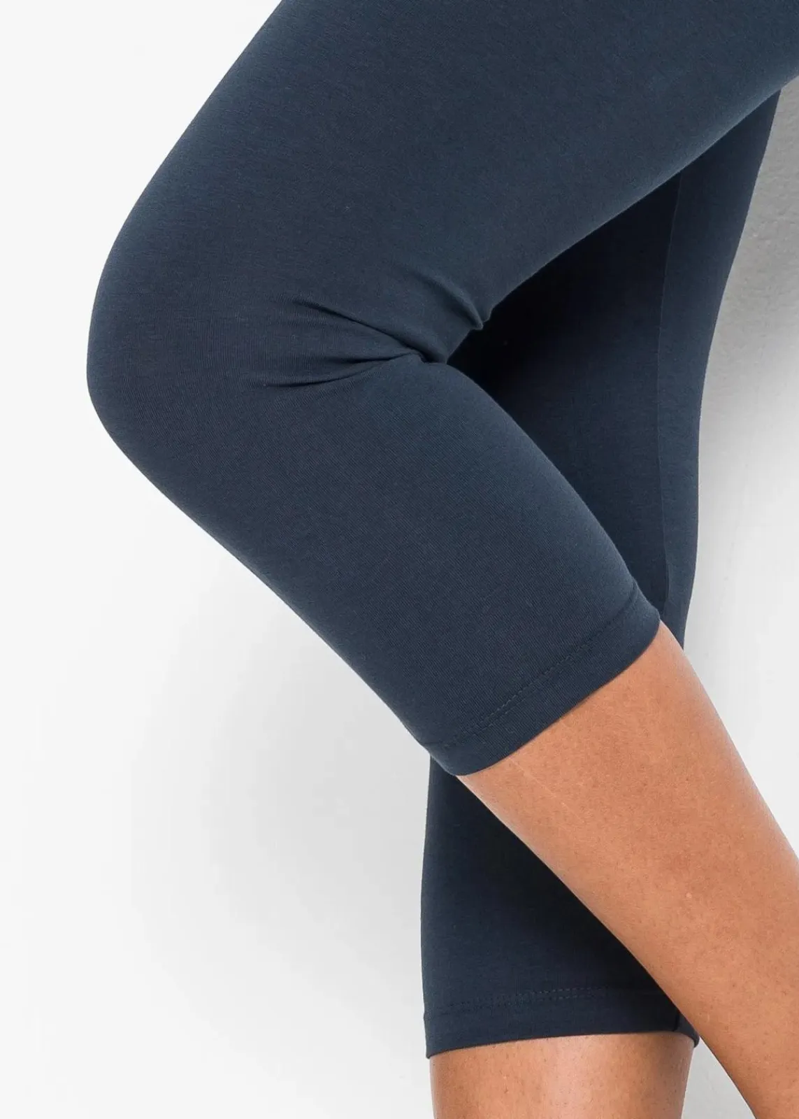 bonprix Hosen|Basics^Capri-Leggings (2er-Pack) dunkelblau+türkis