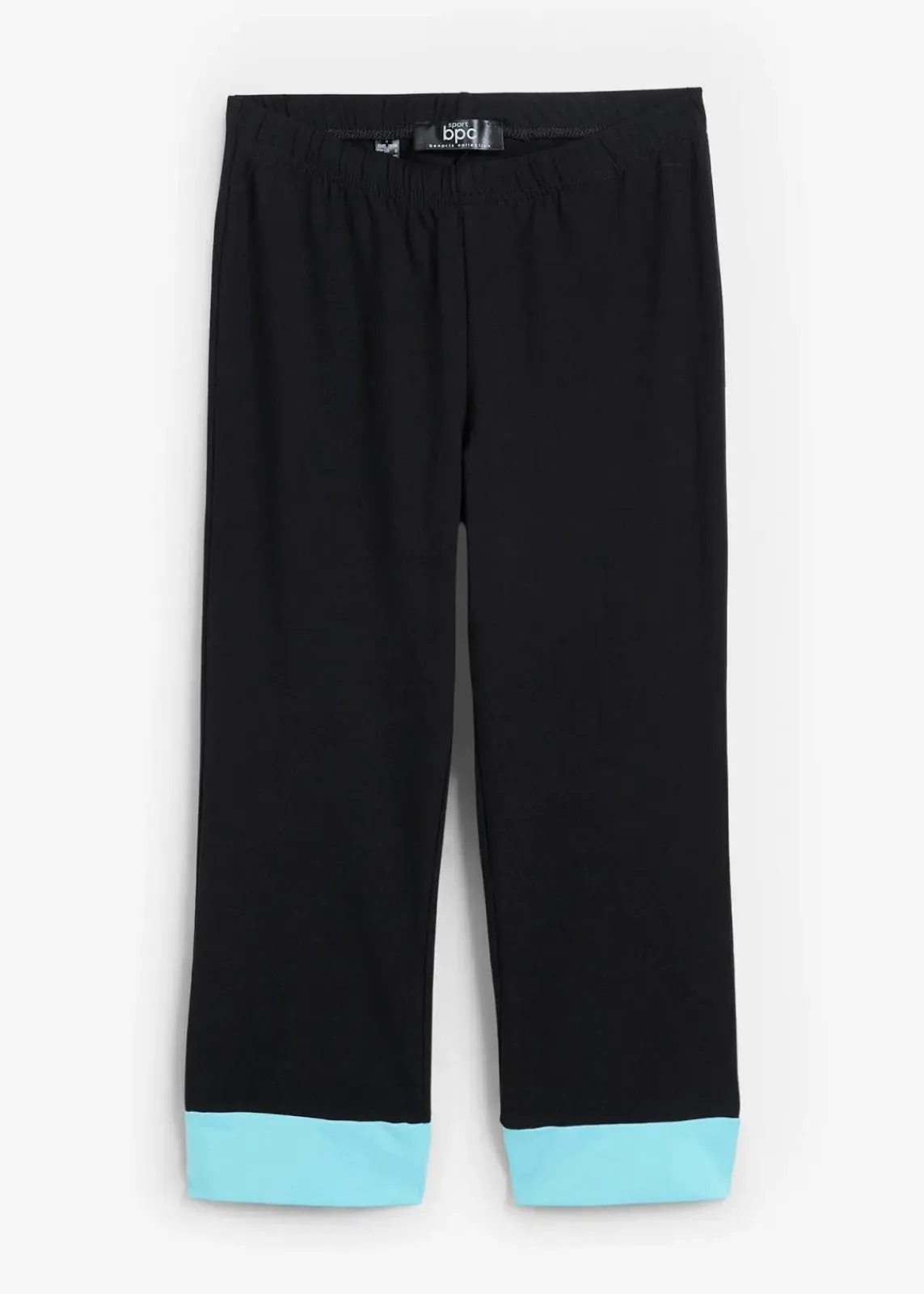 bonprix Hosen|Nachhaltigere Materialien^Capri-Leggings mit Kontrastbündchen schwarz