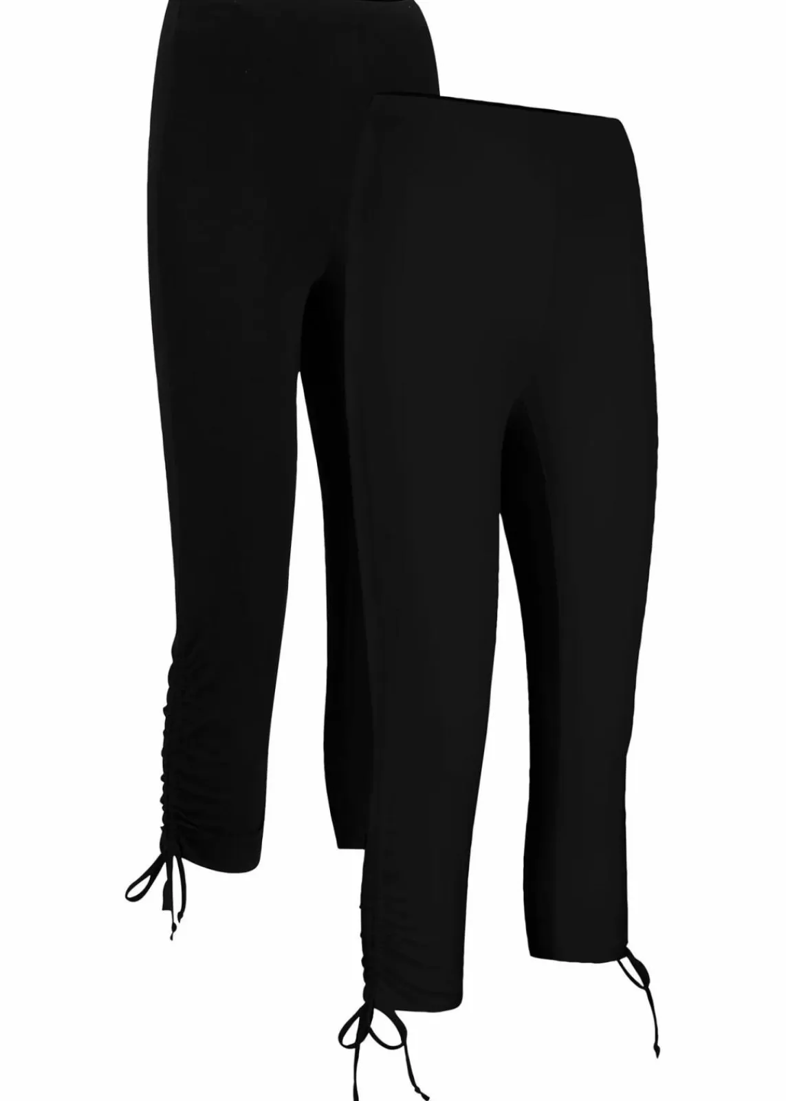 bonprix Bekleidung·Kleider|Hosen^Capri-Leggings mit Raffung (2er Pack) schwarz+schwarz